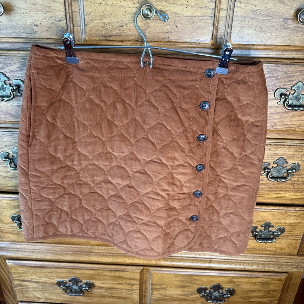 Madewell Quilted Brown Skirt